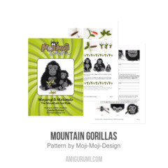 Mountain Gorillas amigurumi pattern by Janine Holmes at Moji-Moji Design