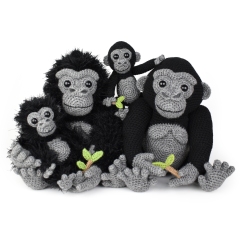 Mountain Gorillas amigurumi pattern by Janine Holmes at Moji-Moji Design