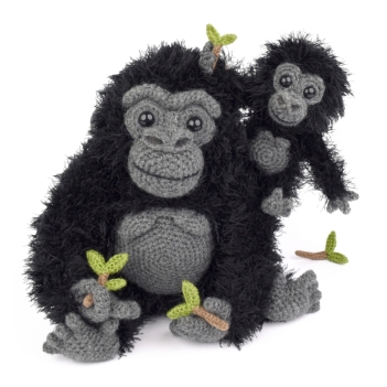 Mountain Gorillas amigurumi pattern by Janine Holmes at Moji-Moji Design