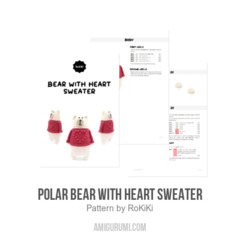 Polar Bear with Heart Sweater amigurumi pattern by RoKiKi