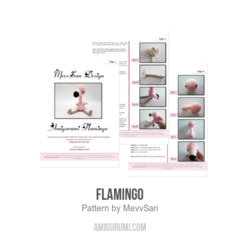 Flamingo amigurumi pattern by MevvSan