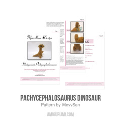 Pachycephalosaurus Dinosaur amigurumi pattern by MevvSan