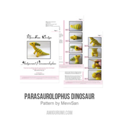 Parasaurolophus Dinosaur amigurumi pattern by MevvSan