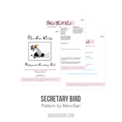 Secretary Bird amigurumi pattern by MevvSan