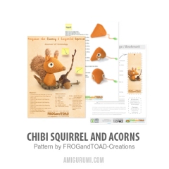 Chibi Squirrel & Acorns amigurumi pattern by FROGandTOAD Creations