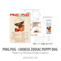 Ping Pug - Chinese Zodiac Puppy Dog amigurumi by FROGandTOAD Creations