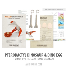 Pterodactyl Dinosaur & Dino Egg amigurumi pattern by FROGandTOAD Creations