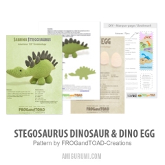 Stegosaurus Dinosaur & Dino Egg amigurumi pattern by FROGandTOAD Creations