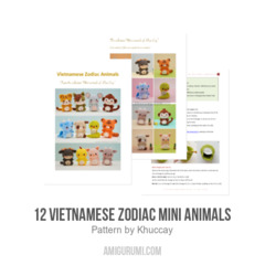 12 Vietnamese Zodiac Mini Animals amigurumi pattern by Khuc Cay