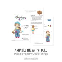 Annabel the Artist Doll amigurumi pattern by Smiley Crochet Things