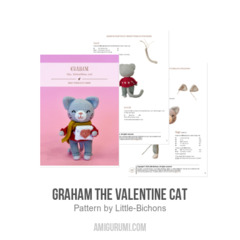 Graham the Valentine Cat amigurumi pattern by Little Bichons