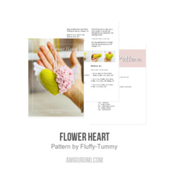 Flower heart amigurumi pattern by Fluffy Tummy