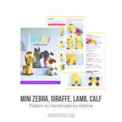 Mini zebra, giraffe, lamb, calf amigurumi pattern by Handmade by Halime