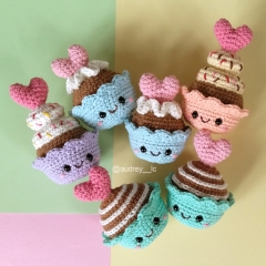 Mini Valentine Cupcakes amigurumi by Audrey Lilian Crochet