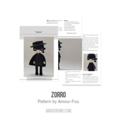 Zorro amigurumi pattern by Amour Fou