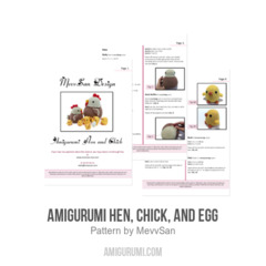Amigurumi Hen, Chick, and Egg amigurumi pattern by MevvSan