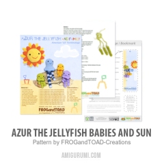 Azur the Jellyfish Babies and Sun amigurumi pattern by FROGandTOAD Creations