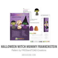 Halloween Witch Mummy Frankenstein amigurumi pattern by FROGandTOAD Creations