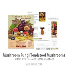 Mushroom Fungi Toadstool Mushrooms amigurumi pattern by FROGandTOAD Creations