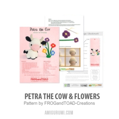 Petra the Cow & Flowers amigurumi pattern by FROGandTOAD Creations