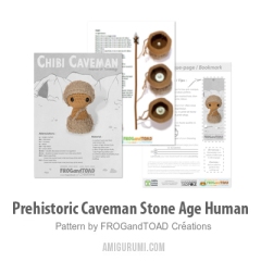 Prehistoric Caveman Stone Age Human amigurumi by FROGandTOAD Creations