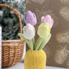 Crochet Spring Flowers in Vase amigurumi by RNata