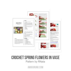 Crochet Spring Flowers in Vase amigurumi pattern by RNata