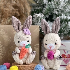 Easter Bunny in basket with eggs amigurumi pattern by RNata