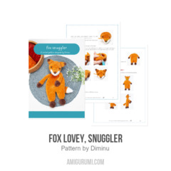 Fox lovey, snuggler amigurumi pattern by Diminu