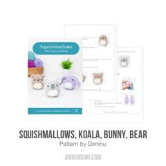 Squishmallows, Koala, Bunny, bear amigurumi pattern by Diminu