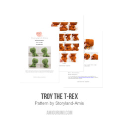 Troy the T-Rex amigurumi pattern by Storyland Amis