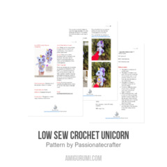 Low Sew Crochet Unicorn amigurumi pattern by Passionatecrafter