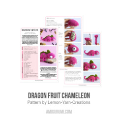 Dragon Fruit Chameleon amigurumi pattern by Lemon Yarn Creations