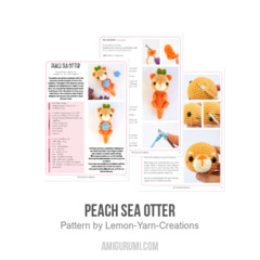 Peach Sea Otter amigurumi pattern by Lemon Yarn Creations