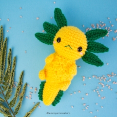 Pineapple Axolotl amigurumi pattern by Lemon Yarn Creations