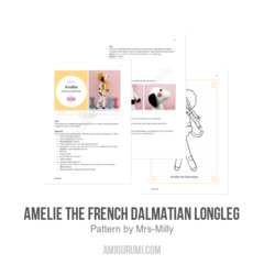 Amelie the French Dalmatian LongLeg amigurumi pattern by Mrs Milly