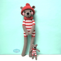 Long Leg brown bear Bo amigurumi by Mrs Milly