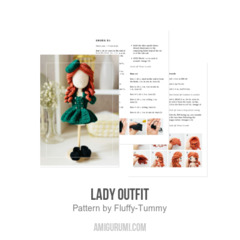 Lady outfit amigurumi pattern by Fluffy Tummy