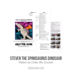 Steven the Spinosaurus Dinosaur amigurumi pattern by Critter-iffic Crochet