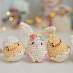 Mini Easter eggs amigurumi by O Recuncho de Jei