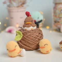 Mini chicken and hen amigurumi amigurumi pattern by O Recuncho de Jei