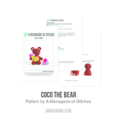 Coco The Bear amigurumi pattern by A Menagerie of Stitches