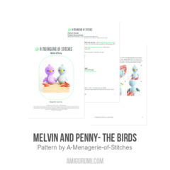 Melvin and Penny- The Birds amigurumi pattern by A Menagerie of Stitches