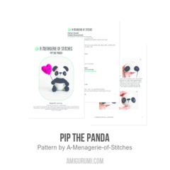 Pip the Panda amigurumi pattern by A Menagerie of Stitches