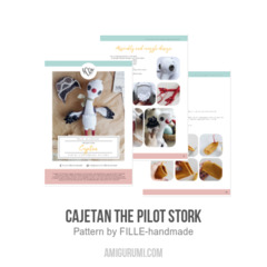 Cajetan the Pilot Stork amigurumi pattern by FILLE handmade