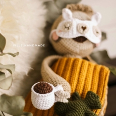 Lucian the Sloth with accessories  amigurumi by FILLE handmade