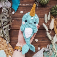 Pelagius the Narwhal or Whale amigurumi pattern by FILLE handmade