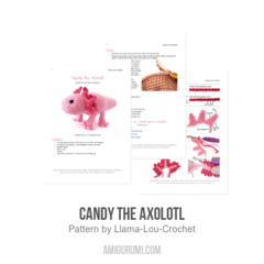 Candy the Axolotl amigurumi pattern by Llama Lou Crochet