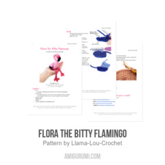 Flora the Bitty Flamingo amigurumi pattern by Llama Lou Crochet