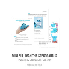 Mini Sullivan the Stegosaurus amigurumi pattern by Llama Lou Crochet